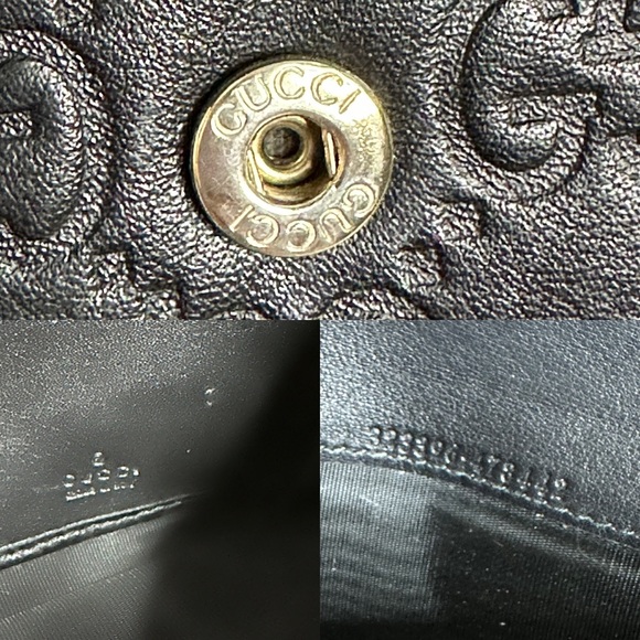 Gucci Black Embossed Leather Continental Wallet with Gold Hardware - Picture 7 of 12